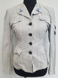 Vintage WWII WAVES Women's Navy Seersucker Uniform Jacket 1940s