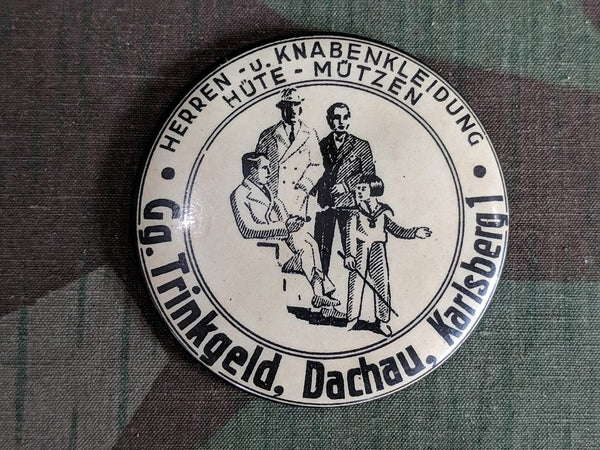 Vintage 1920s 1930s German Advertising Mirror for Men's Clothing Shop