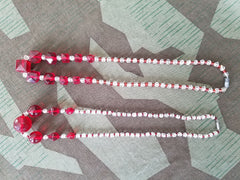 Vintage 1920s / 1930s German Red Glass Bead Necklace