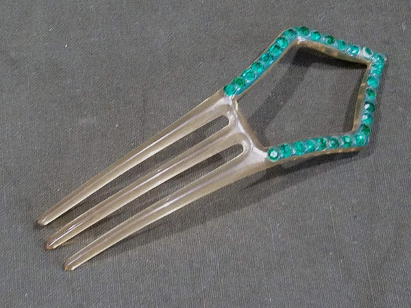 Vintage 1920s Celluloid Rhinestone Hair Comb