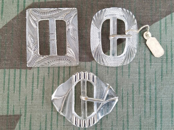 Vintage 1920s Czech Glass Belt Buckles (Set of 3)