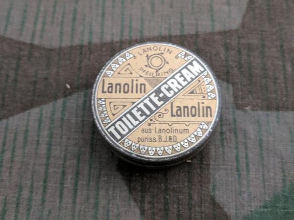 Vintage 1920s German Lanolin Cream Tin (Still Full)