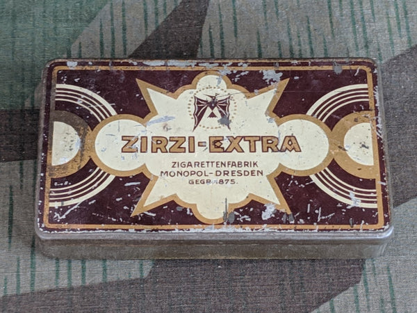 Vintage 1920s German Zirzi-Extra Cigarette Tin Art Deco