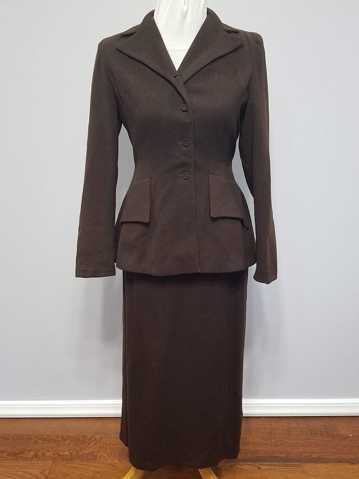 Brown Wool Skirt Suit (B-35