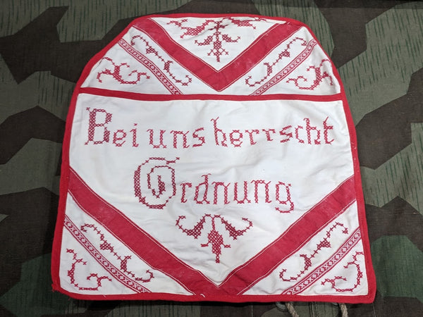 Vintage 1930s / 1940s German Bei uns herrscht Ordnung Linen Bag