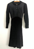Vintage 1930s  / 1940s German Black Velvet & Rayon Dress