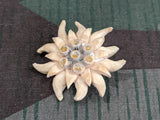 Vintage 1930s /1940s German Carved Bone Edelweiss Flower Pin