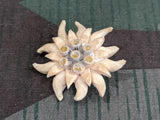 Vintage 1930s /1940s German Carved Bone Edelweiss Flower Pin