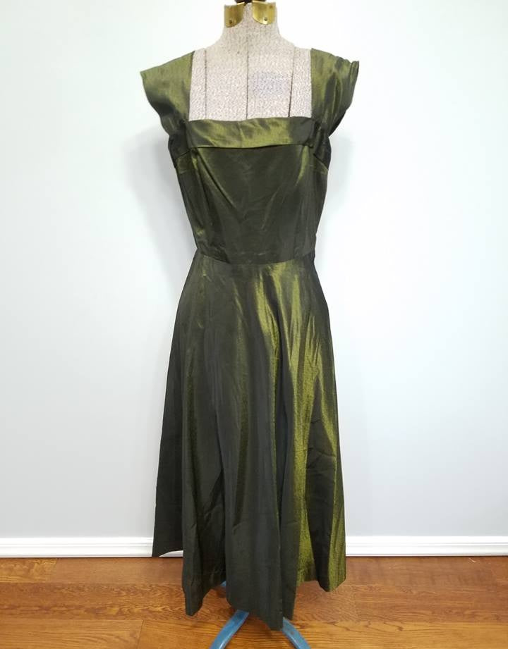 German Green Iridescent Gown DRP (B-33" W-27" H-40") German Green Iridescent Gown DRP (B-33" W-27" H-40")