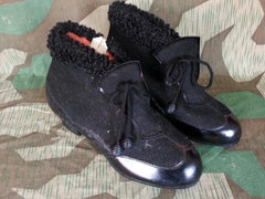 Vintage 1930s / 1940s German High Heel Boots with Lamb Wool Trim