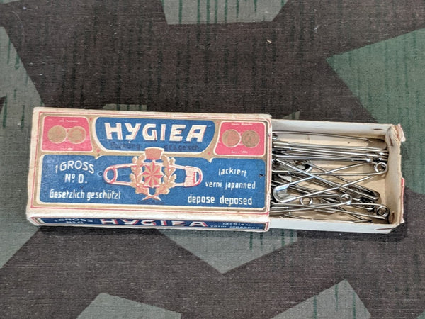 Vintage 1930s 1940s German Hygiea Box of 20 Safety Pins