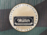 Vintage 1930s 1940s German Müller Kleiderfachleute Clothing Advertising Mirror