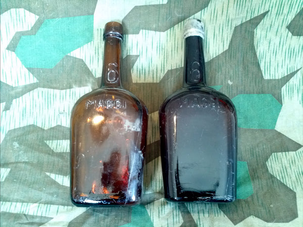 Vintage 1930s / 1940s Maggi's Nr.6 BIG Glass Bottles