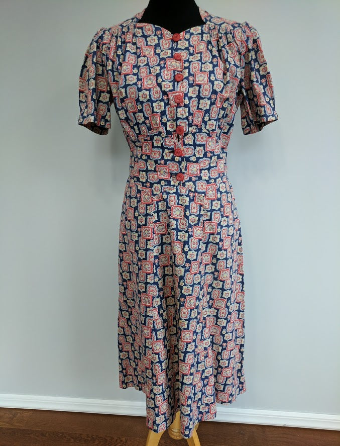 Novelty Print Feedsack Dress (B-39
