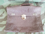 Vintage 1930s / 1940s WWII-era German Small Brown Leather Briefcase