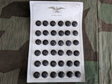 Vintage 1930s 1940s WWII German Leather Buttons on Card D.R.P. D.R.G.M.