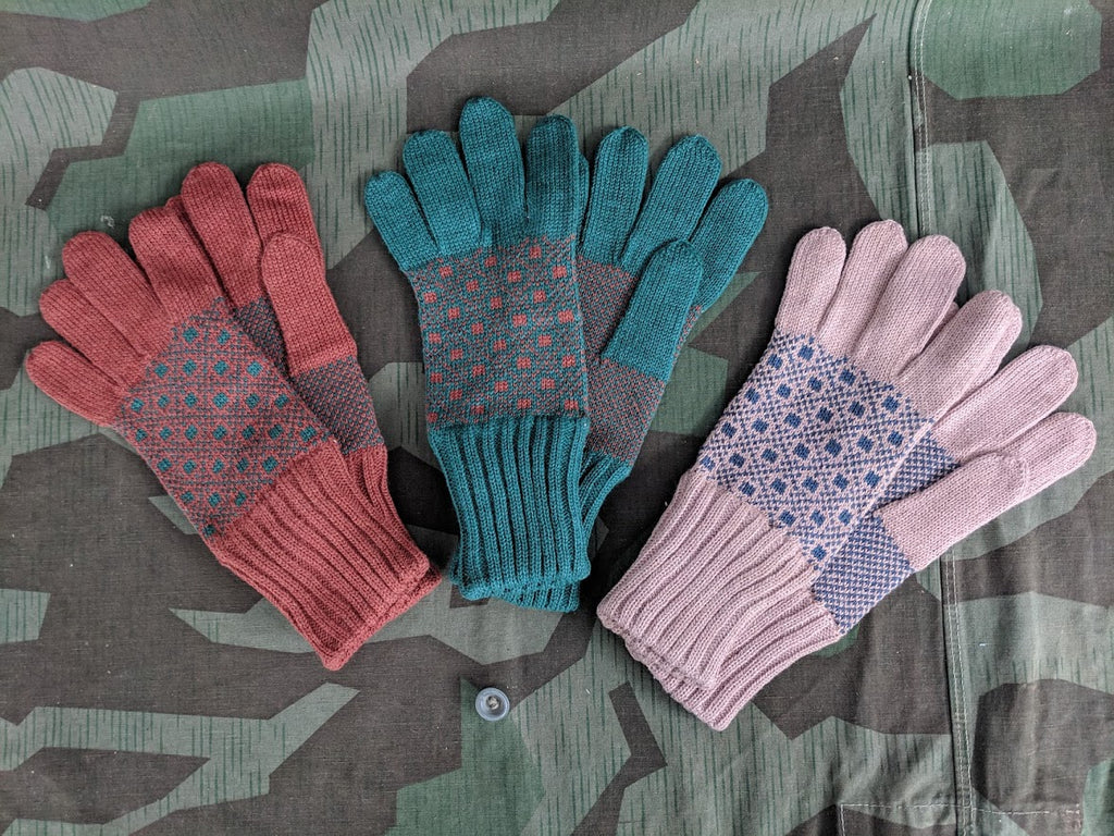 German Splinter Pattern Gloves Vintage 1930s / 1940s WWII German Winter Gloves New Old Stock