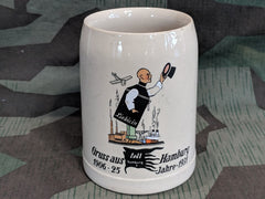 Vintage 1930s German 10/20L Beer Krug Stein "Gruss Aus Hamburg 1931"