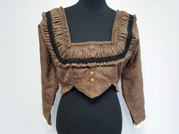 Vintage 1930s German Brown Traditional Dirndl Blouse