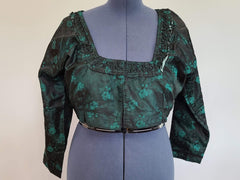 Vintage 1930s German Green Traditional Dirndl Blouse Bodice