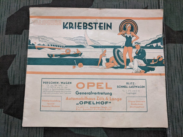 Vintage 1930s German Opel Car Dealership Booklet Kriebstein