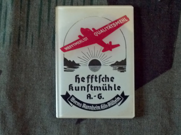 Vintage 1930s German Pocket Advertising Mirror w/ Plane JU-88 Pre-WWII