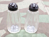 Vintage 1930s German Salt and Pepper Shakers - Glass and Bakelite