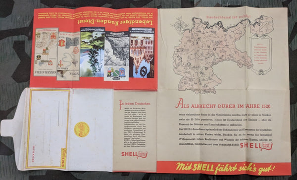 Vintage 1930s German Shell Map in Envelope