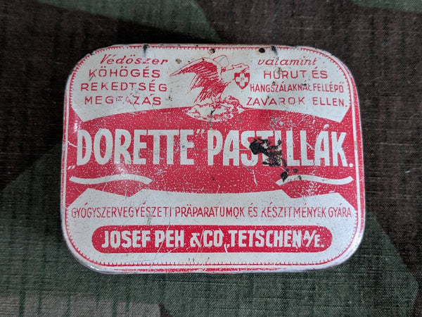 Vintage 1930s Pre-WWII Hungarian Dorette Pastillak Pill Tin