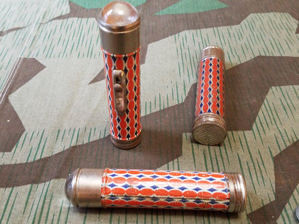 Vintage 1930s WWII German Orange and Blue Flashlight (for HJ)