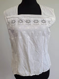 Vintage 1930s White Sleeveless Eyelet Blouse
