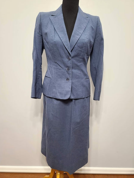 Vintage 1940s / 1950s Cornflower Blue Skirt Suit 