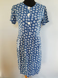 Vintage 1940s /1950s German Blue Donut Novelty Print Dress