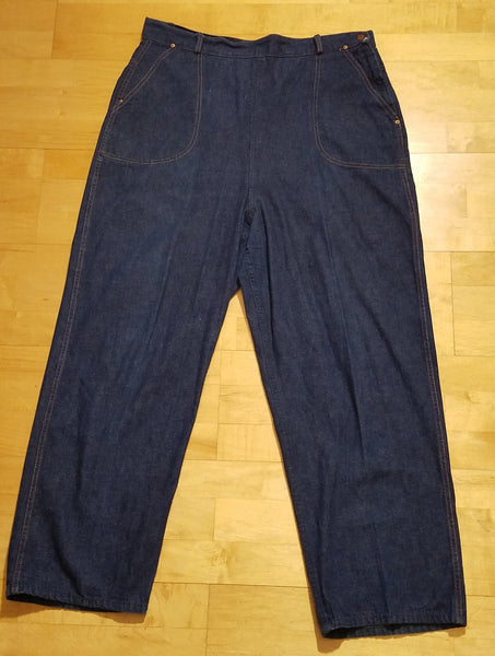 Vintage 1940s / 1950s Side Zipper Jeans (37"-38" waist)
