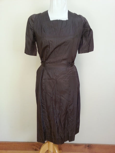 Vintage 1940s Adjustable Tie Dress - Large Size