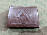 Vintage 1940s Bakelite Cigarette Case with Horse Design