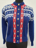 Vintage 1940s Blue Button Down Sweater