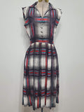 Colorful Plaid Sleeveless Dress <br> (B-36" W-25" H-41")