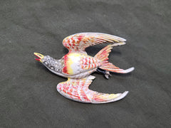 Vintage 1940s Coro Rhinestone Colorful Bird Pin Brooch