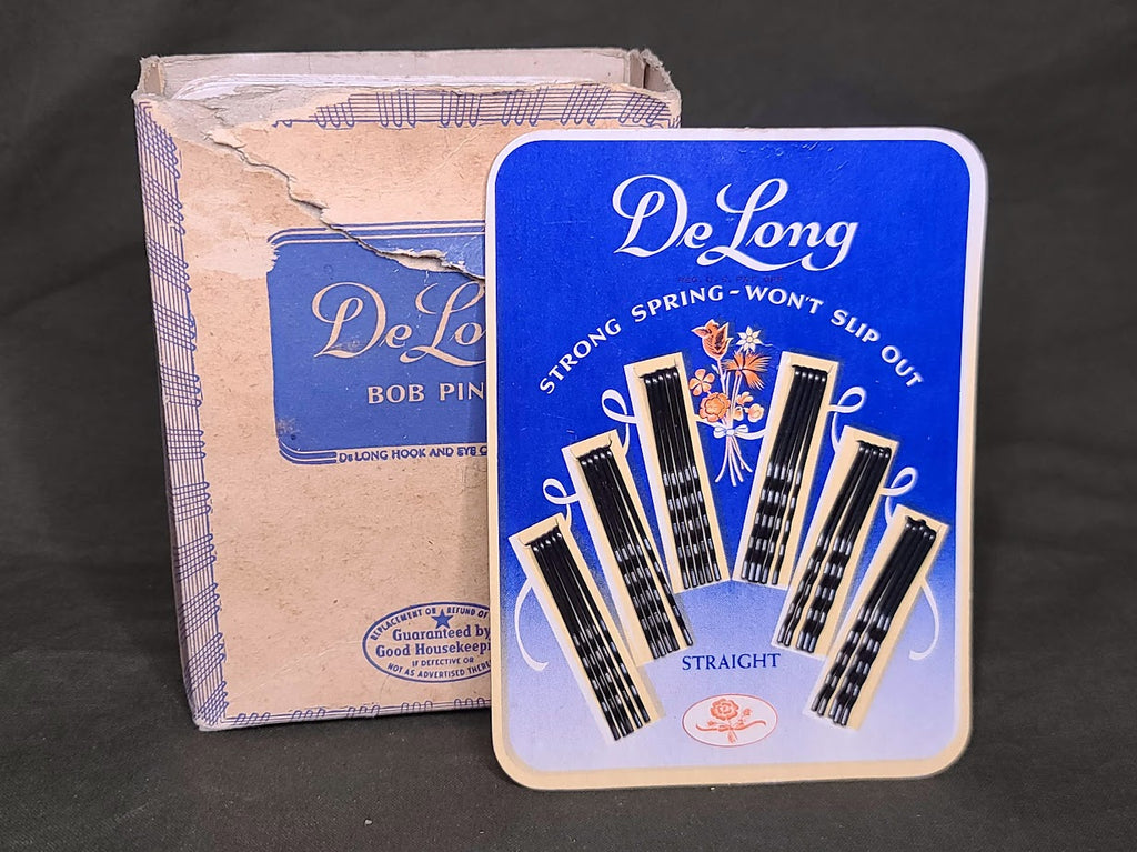 Vintage 1941 DeLong Bobby Pins Lot 6 Cards Hairpins Advertising WWII Vintage Box of DeLong Bob Pins on Cards - Copyright 1941 | eBay main image 3