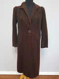 Vintage 1940s Dyed Brown Wool Winter Coat 