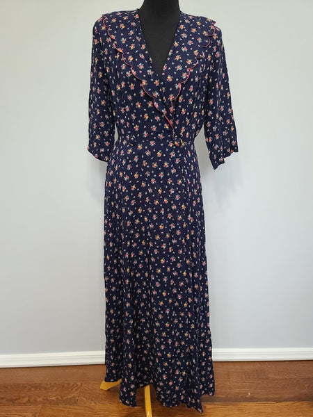 Vintage 1940s Flower Print Robe Kamore