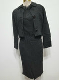 Vintage 1940s German 3-Piece Outfit: Black Dress, Jacket and Belt