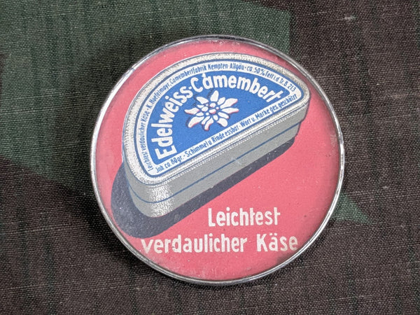 Vintage 1940s German Edelweiss-Camembert Cheese Advertising Mirror