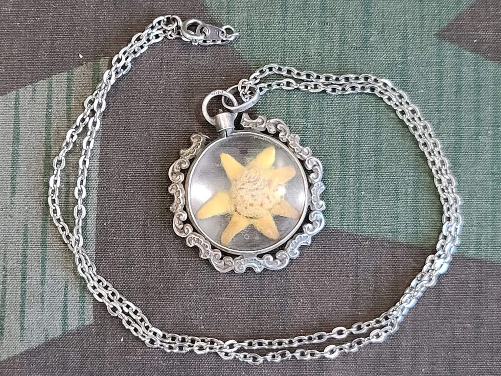 Real edelweiss flower necklace shop
