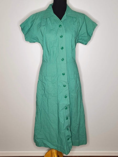 Vintage 1940s Green Work Dress Uniform