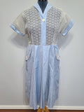Vintage 1940s Light Blue Eyelet See-Through Dress Plus Size Volup