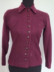 Vintage 1940s Maroon Purple Blazer Jacket