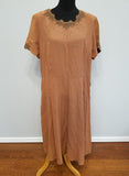 Vintage 1940s Orange Rayon Dress (as-is) Volup Plus Size