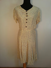 Pale Yellow Button Dress <br> (38"-28"-35 1/2")